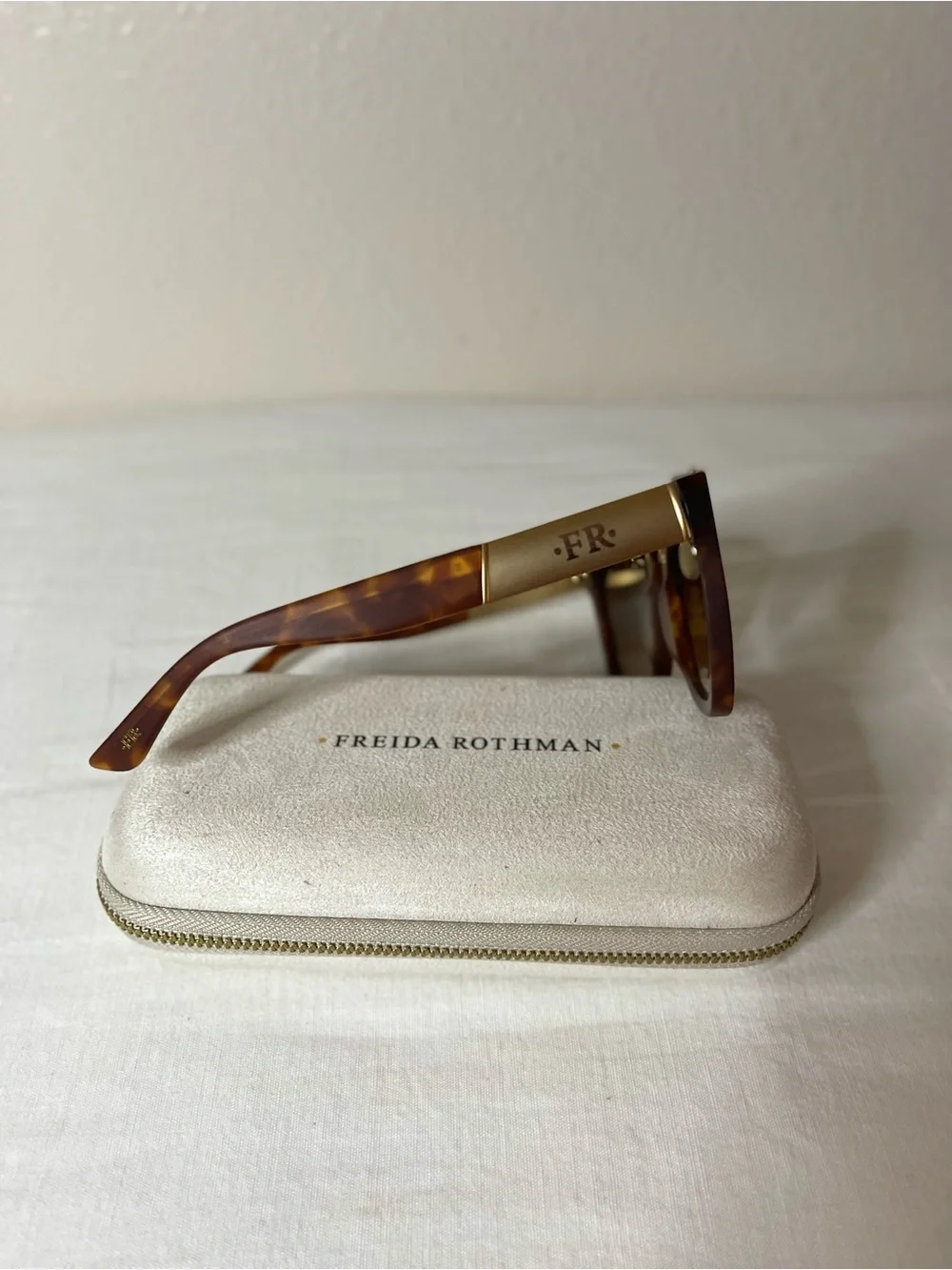Freida Rothman Women's MadisonTortoise Sunglasses with Gold Bridge